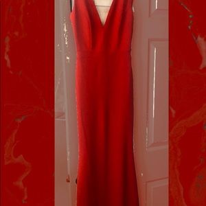 Long red mermaid style dress